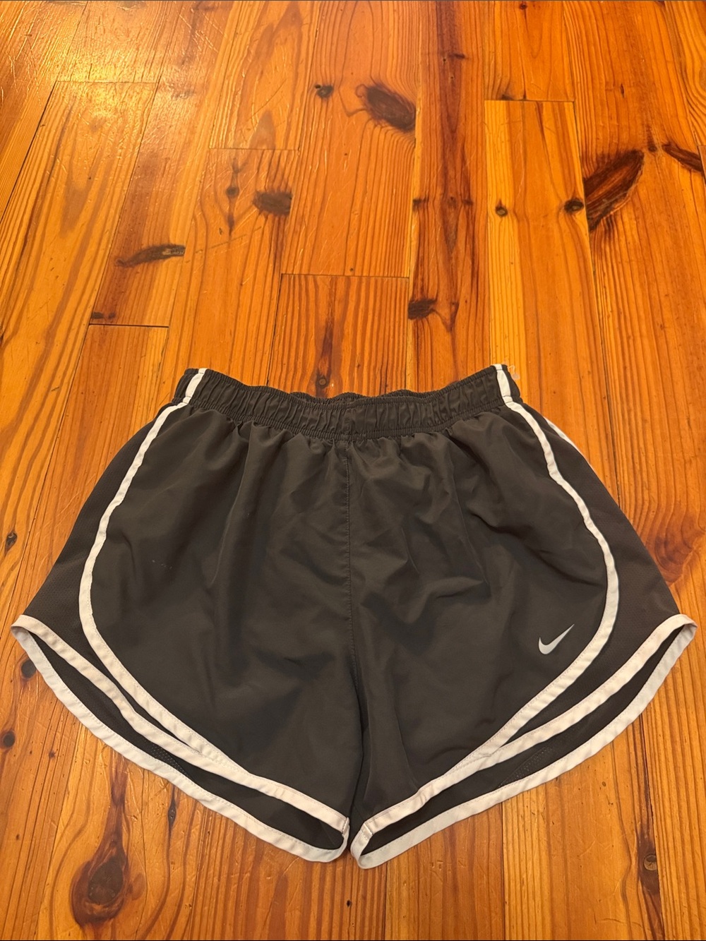 Nike Black Women's Athletic Shorts with White Piping